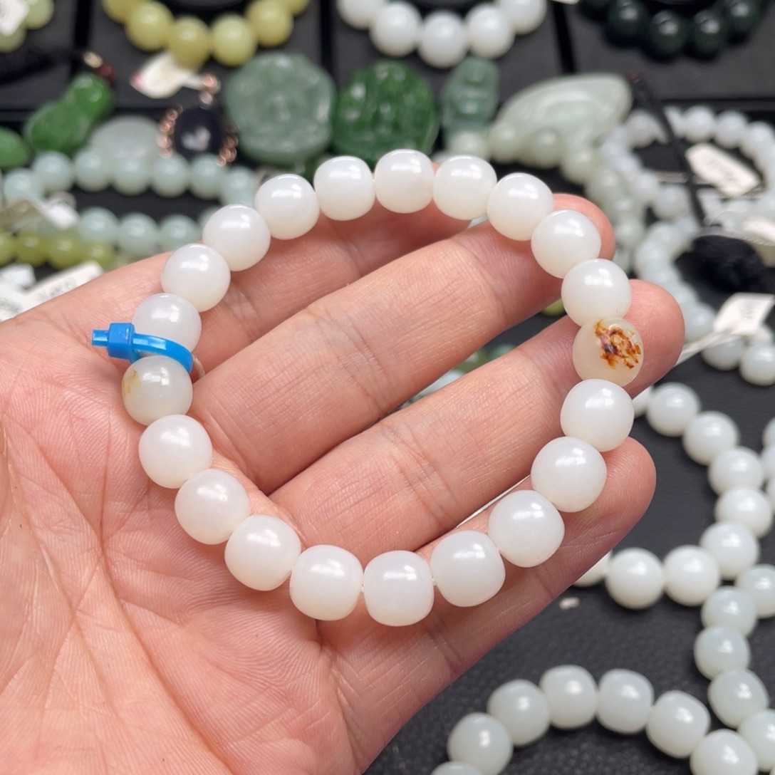 心***橙和田玉未镶嵌手链