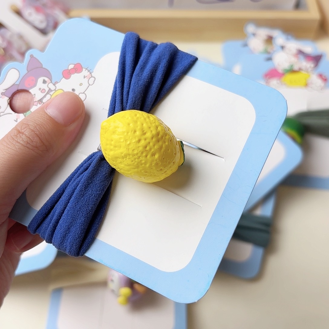 布艺铁合金柠檬发圈