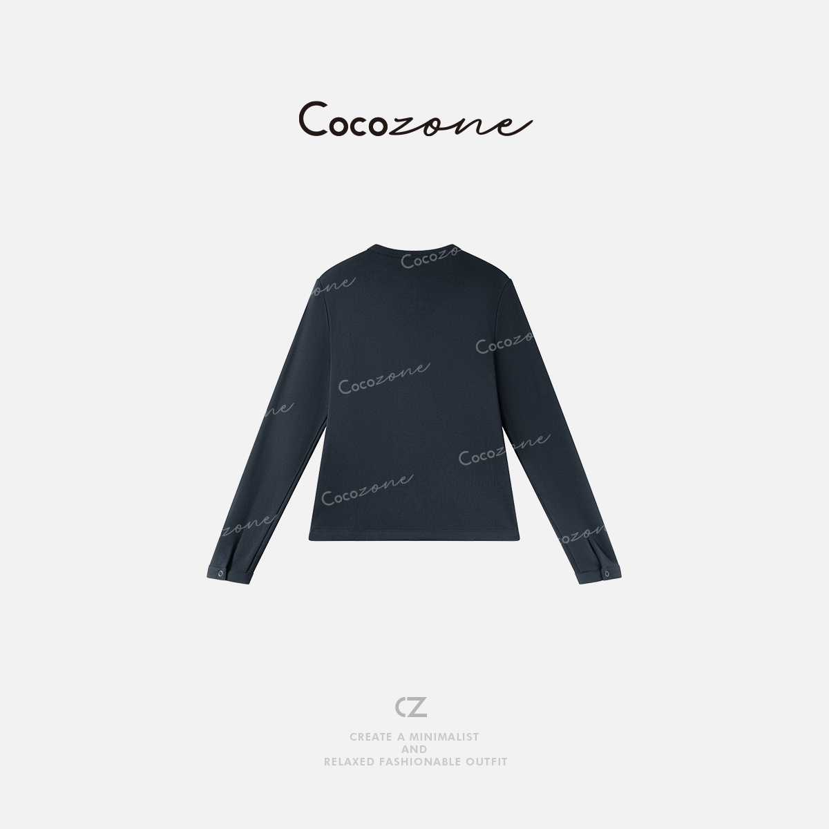 COCO ZONE刘一一"劳伦斯"100棉圆领老钱风针织外套 CD2A1524