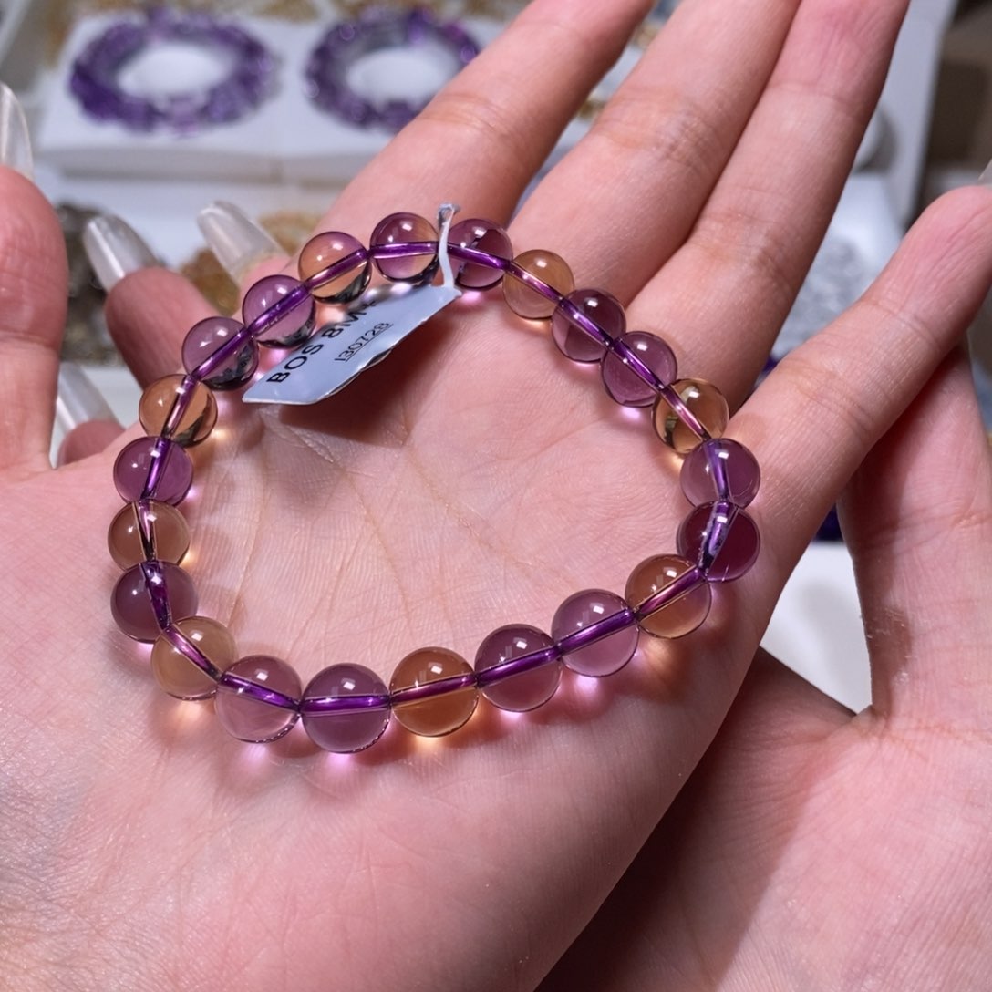 紫晶手链未镶嵌玻利维亚紫黄晶8m+