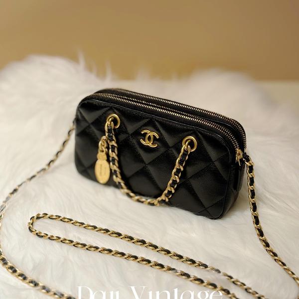 大吉中古/Chanel香奈儿23K黑金金币手提斜挎包