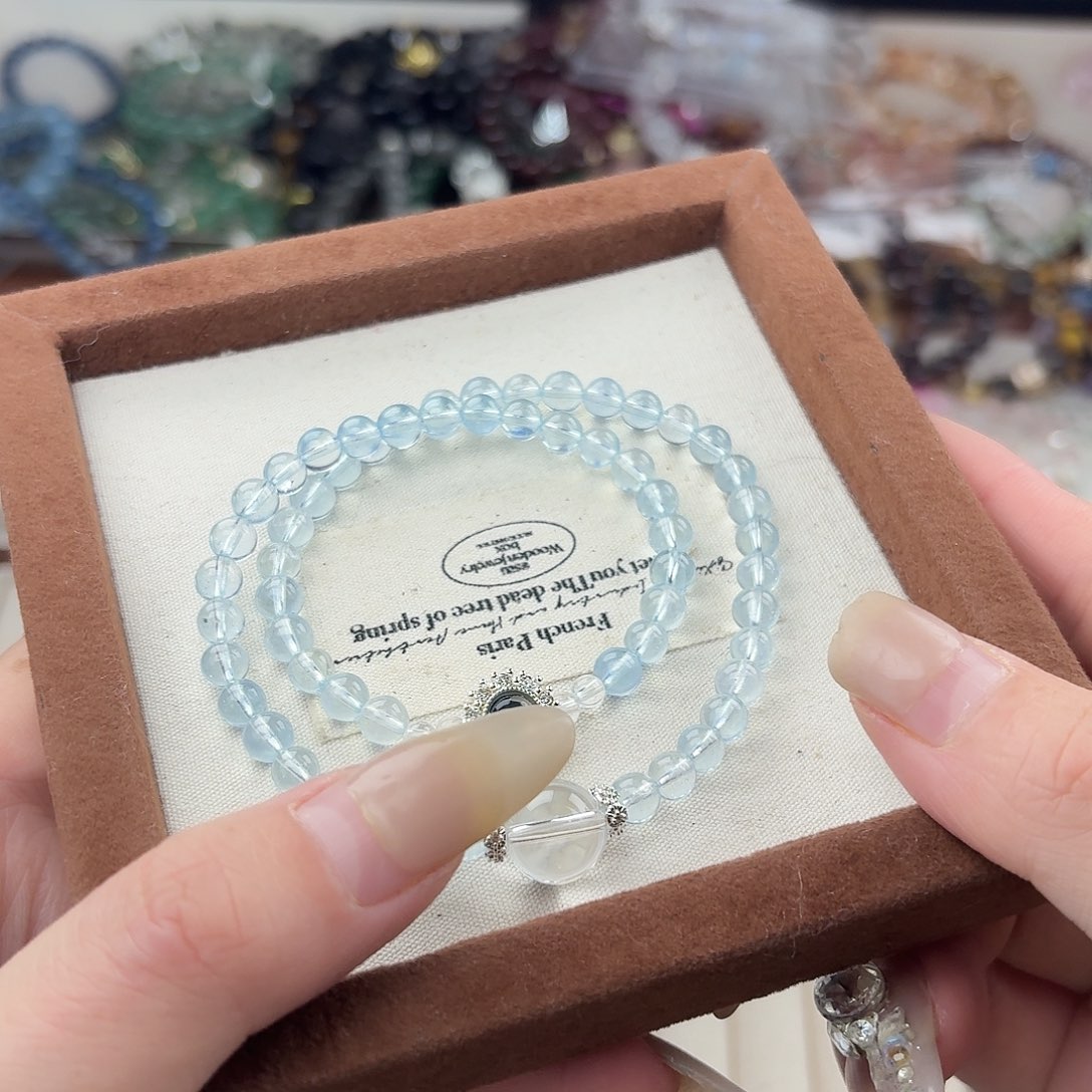 烟晶手链银S925镶嵌好