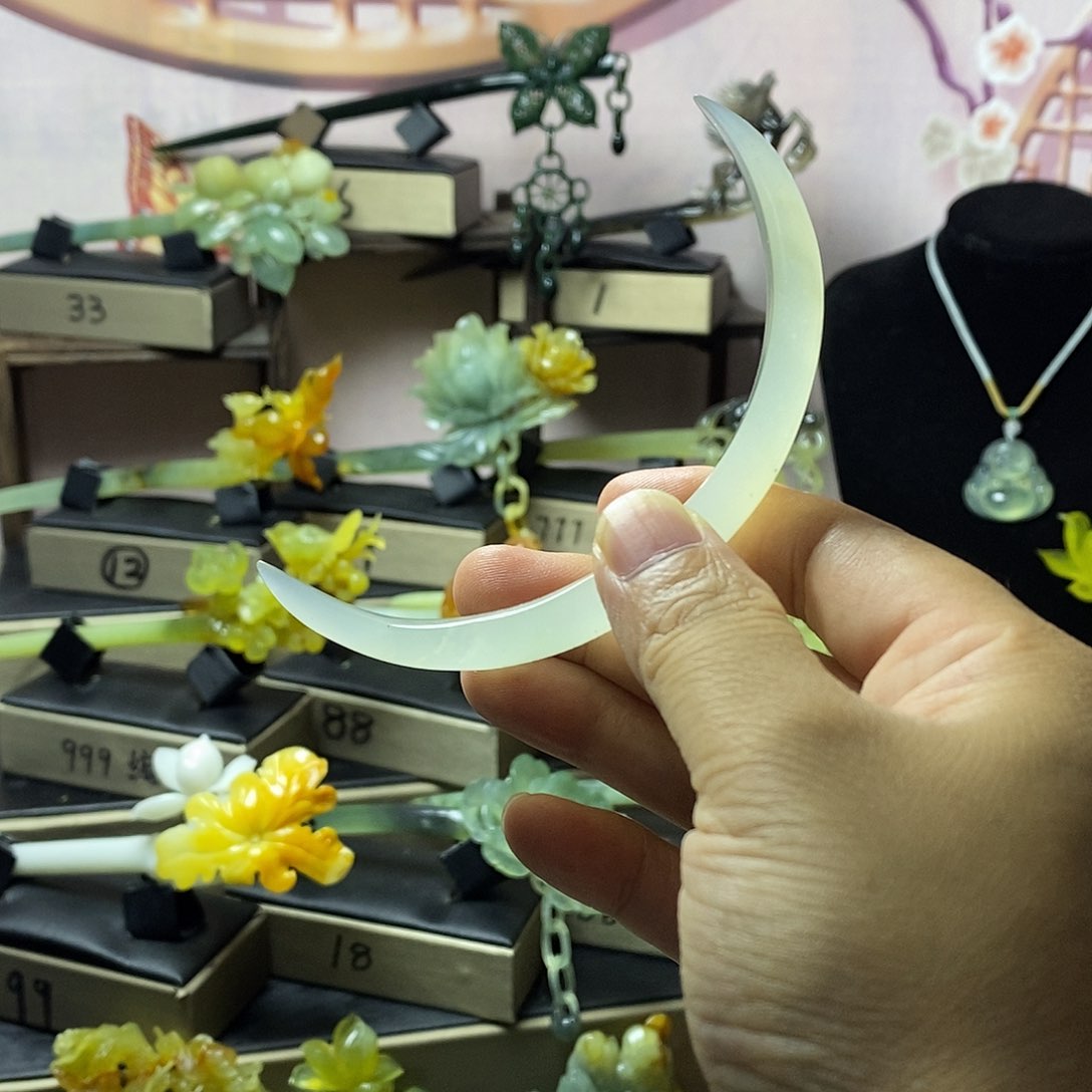 岫玉未镶嵌岫玉发簪