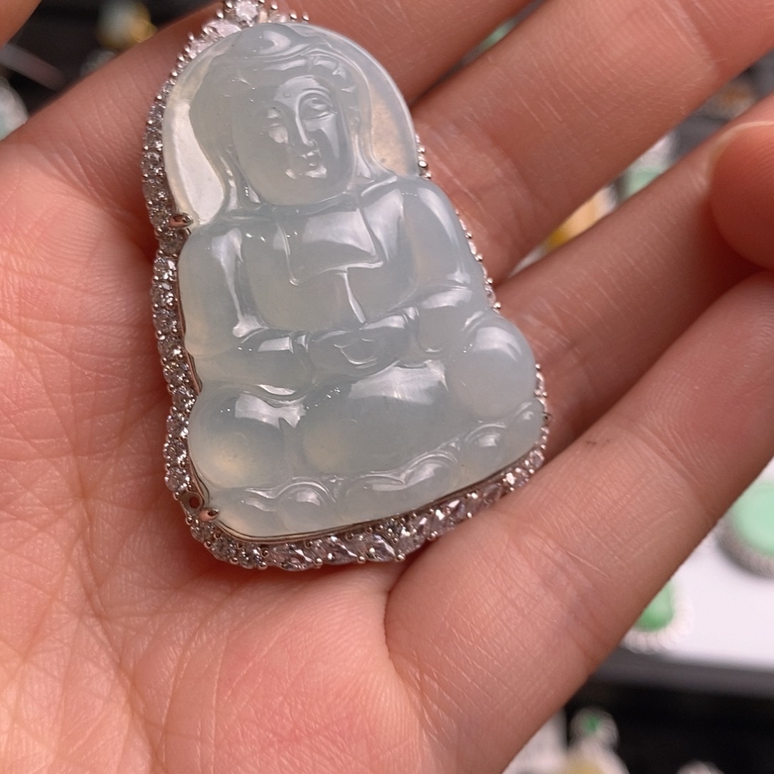 翡翠颈饰银S925镶嵌天然翡翠