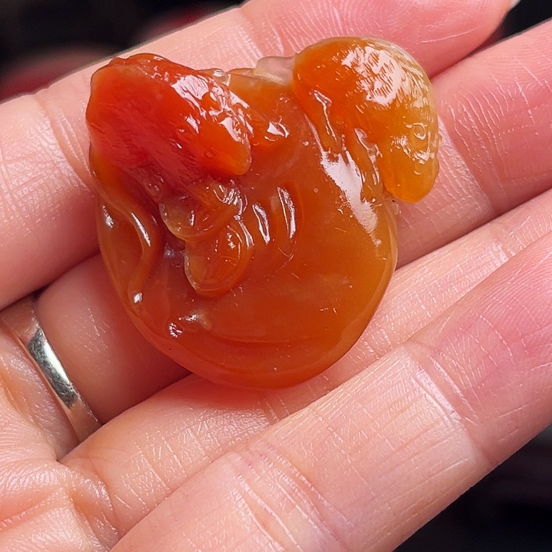 昌化石其他红花冻石挂件