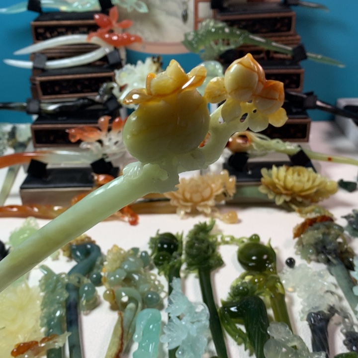 蛇纹石玉发簪未镶嵌