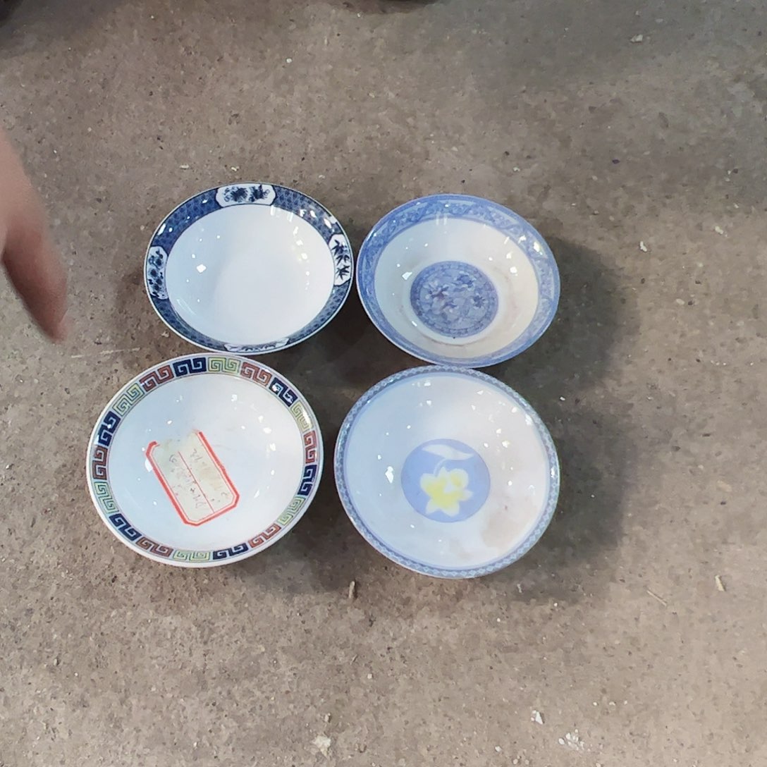 摆件景德镇陶瓷小叶子碟4片