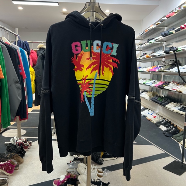 99新 GUCCI/古驰 椰子树袖子可拆卸卫衣 M码 