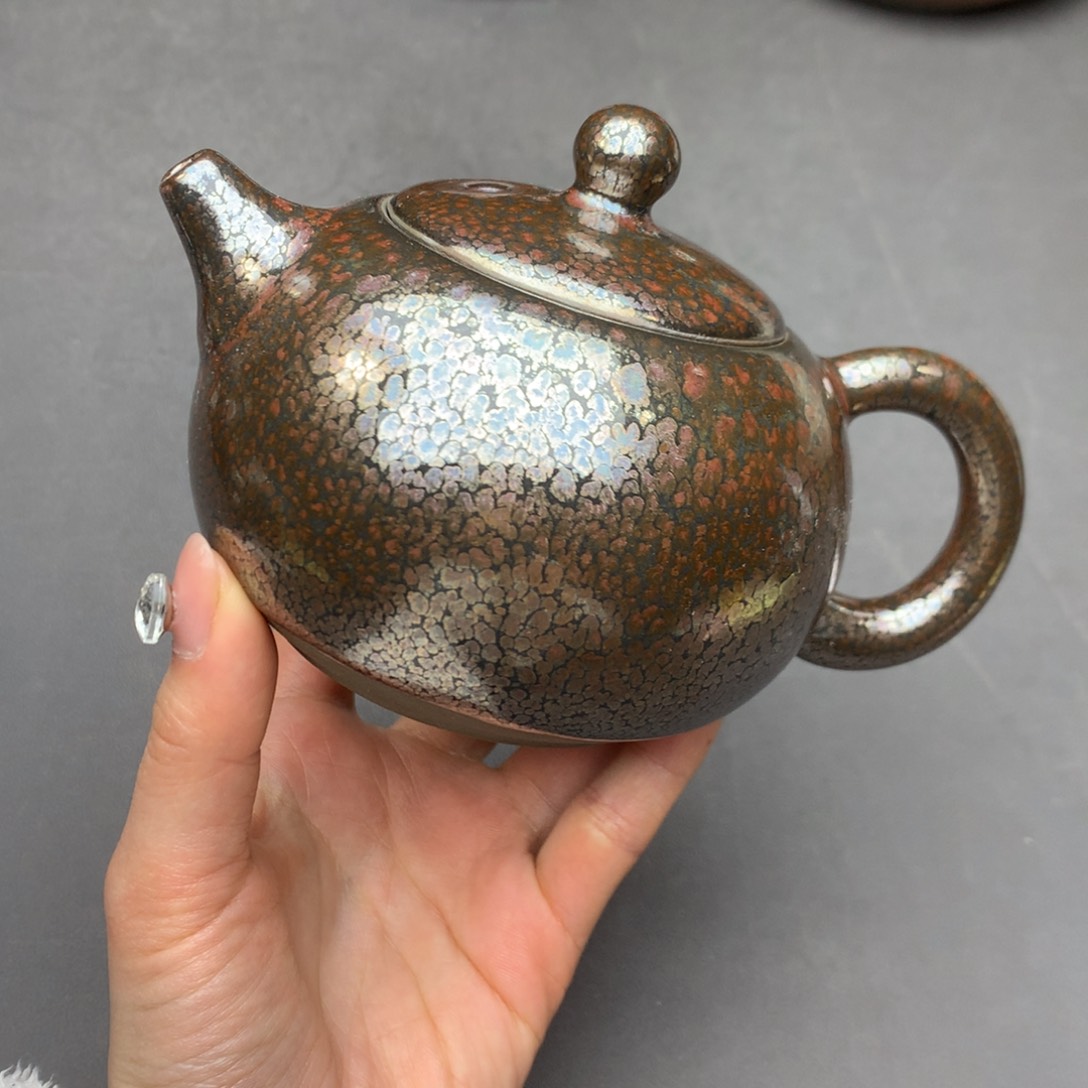 茶盏嘉*建盏建盏铁胎茶壶