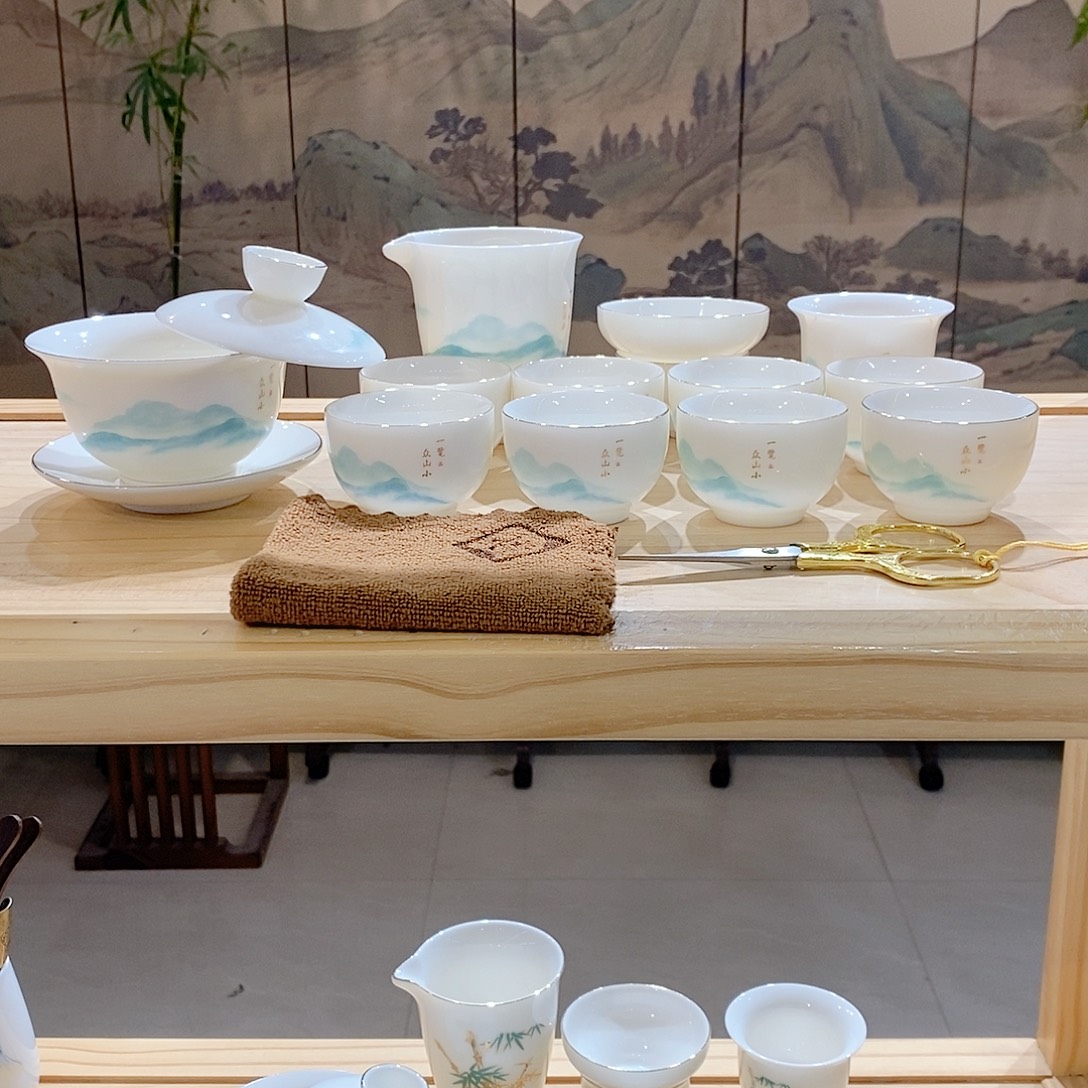 【墨城】羊脂玉瓷一览众山小15头