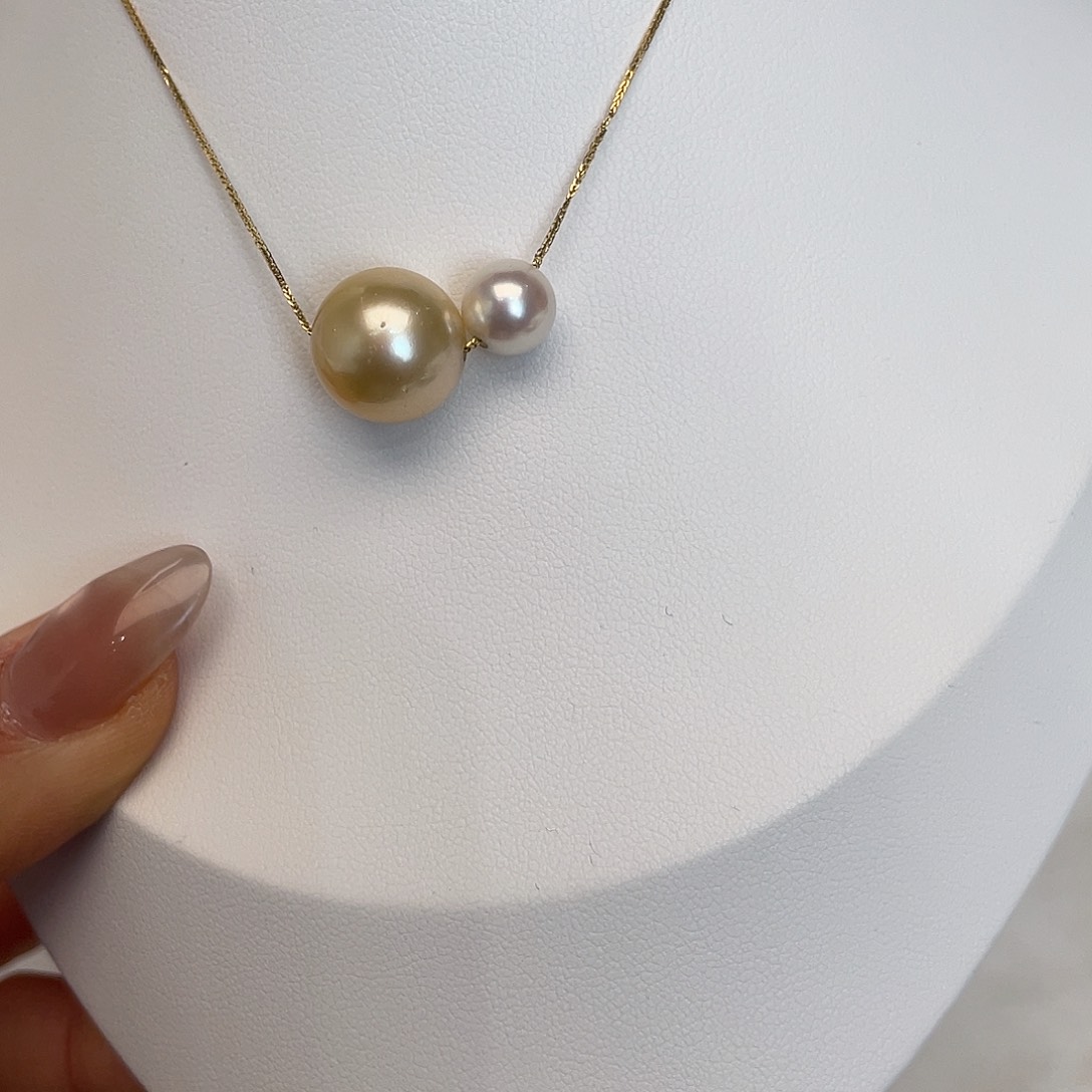 项链18K金镶嵌海水珍珠