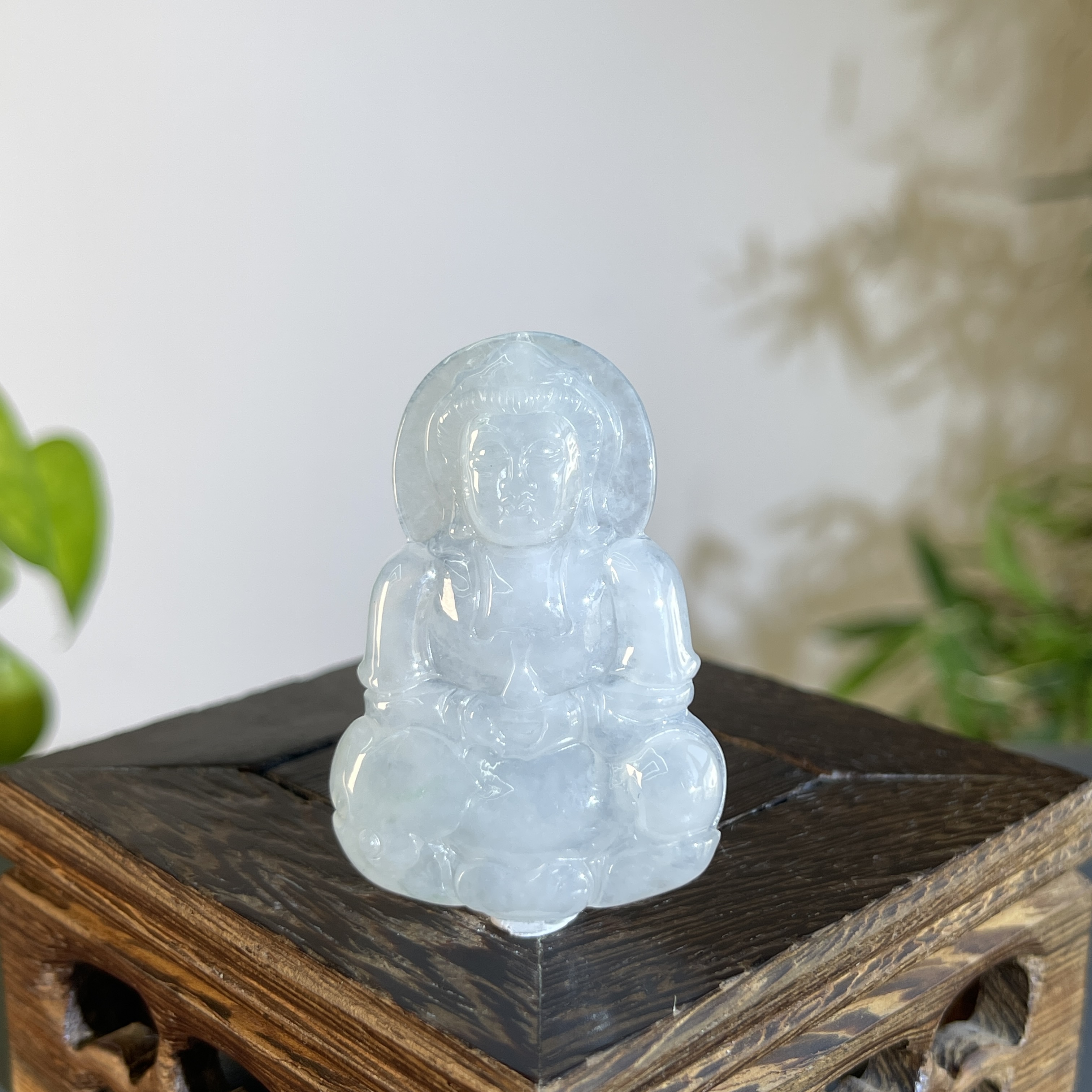 JTW14-44 天然缅甸A货翡翠  正装观音