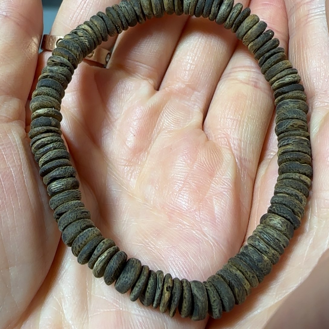 沉香手串绿奇楠沉香沉水片珠单圈5克+