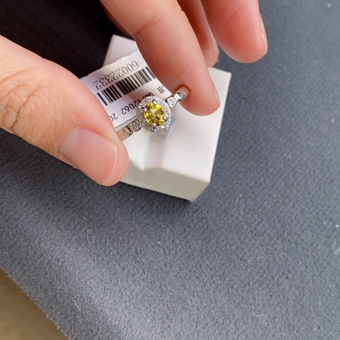 蓝宝石戒指银S925镶嵌娜*