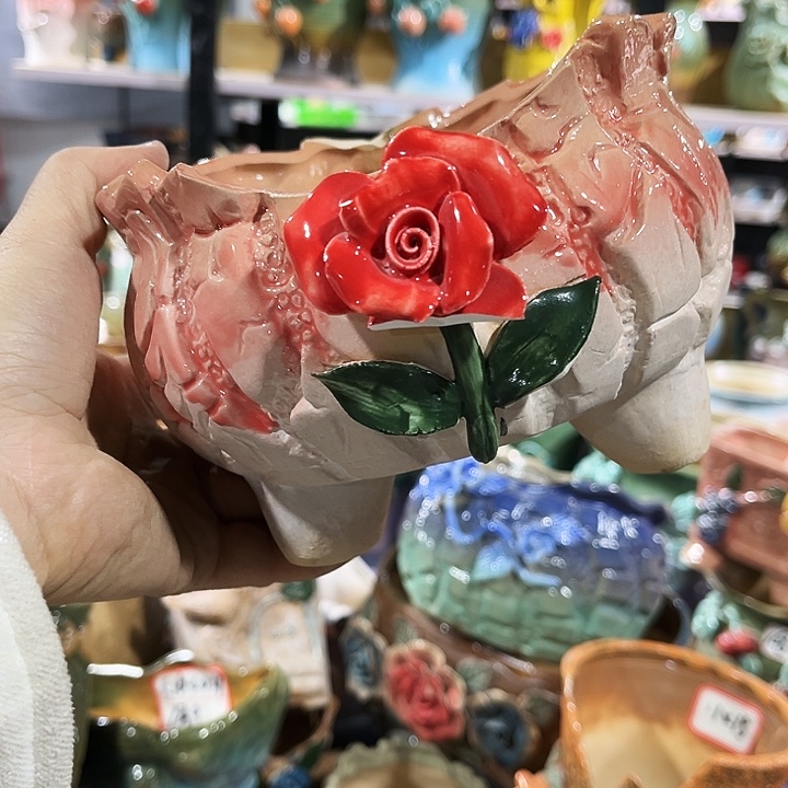 咖***糖瓷片花盆多肉植物艺术品