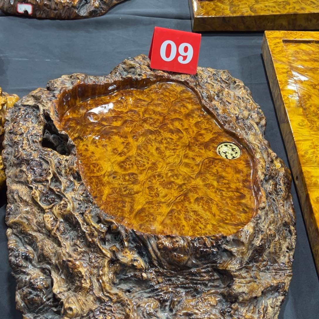 禾*黄金樟茶盘整块实木