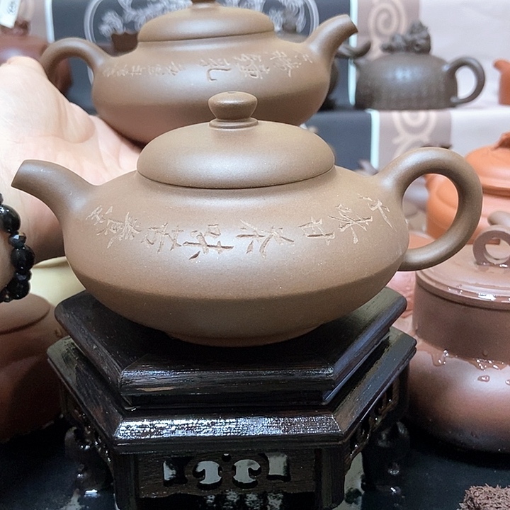 大***爱茶壶紫砂老紫泥合欢