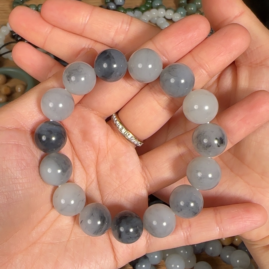 和田玉未镶嵌手链青花