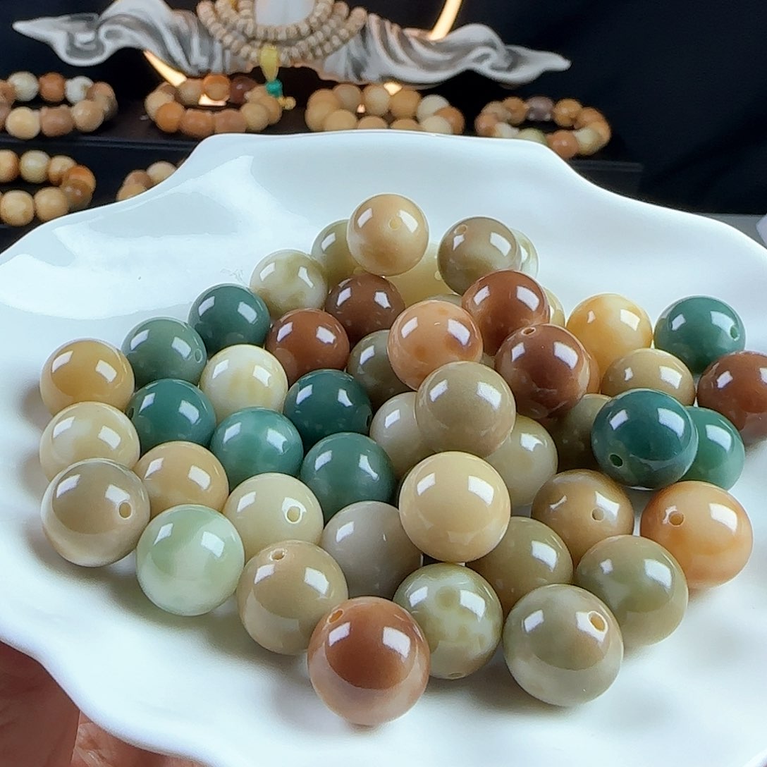 菩提根/象牙果手串卡14三花圆珠30卡牌➕20备珠