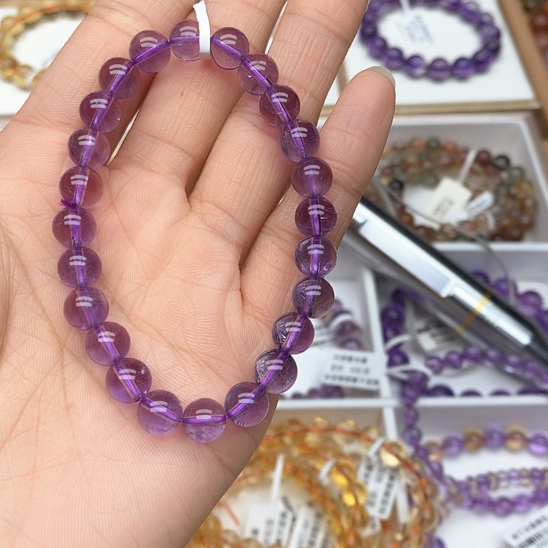 水晶手链未镶嵌沫*念巴西紫水晶7