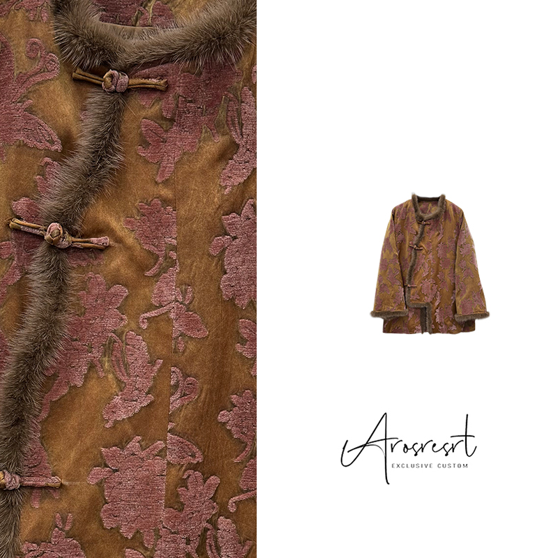 【墨上花2】2025秋冬新款国潮新中式国风圆领上衣提花