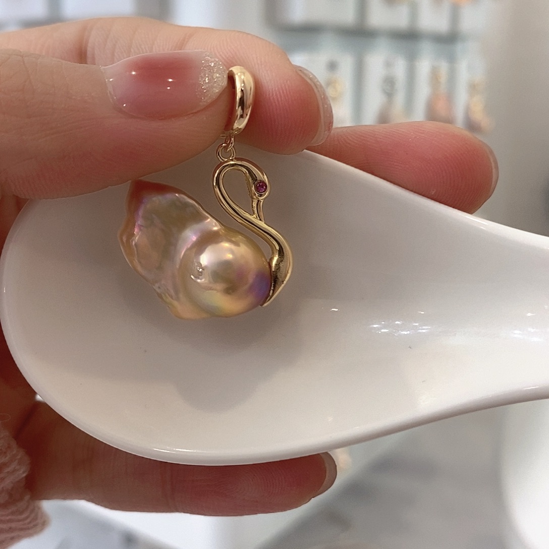 淡水珍珠颈饰银S925镶嵌