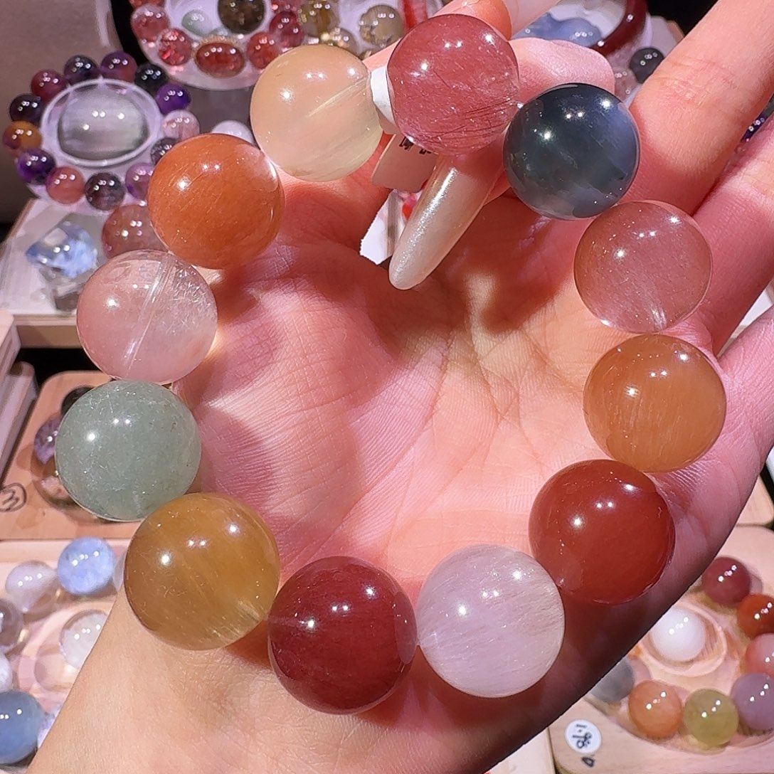 未镶嵌水晶手链天然水晶兔毛手串2