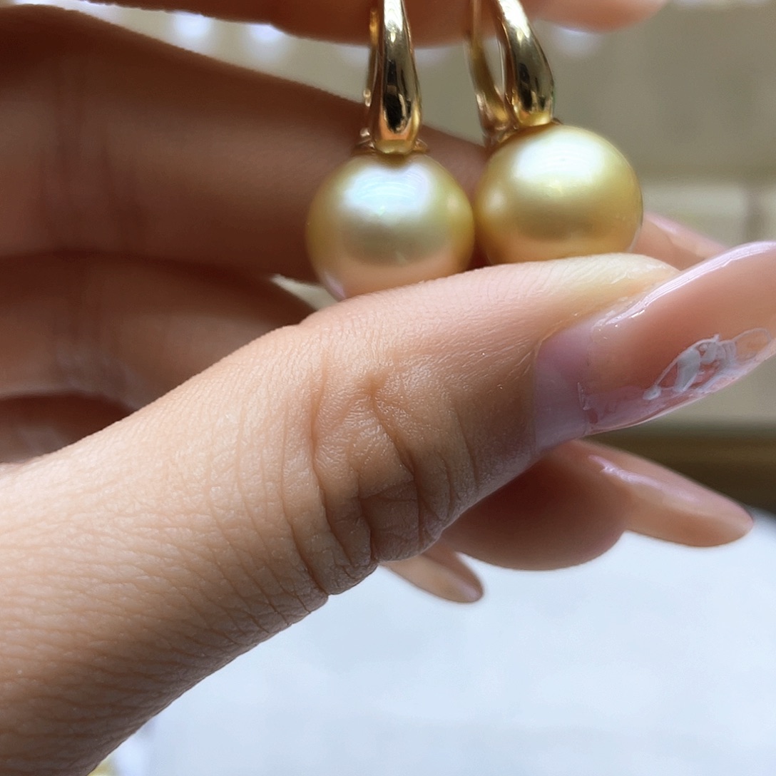 海水珍珠耳饰银S925镶嵌