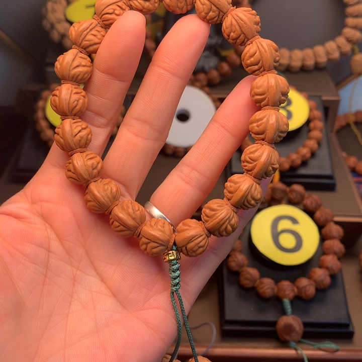 桃核吊坠明***有小金豆手串14