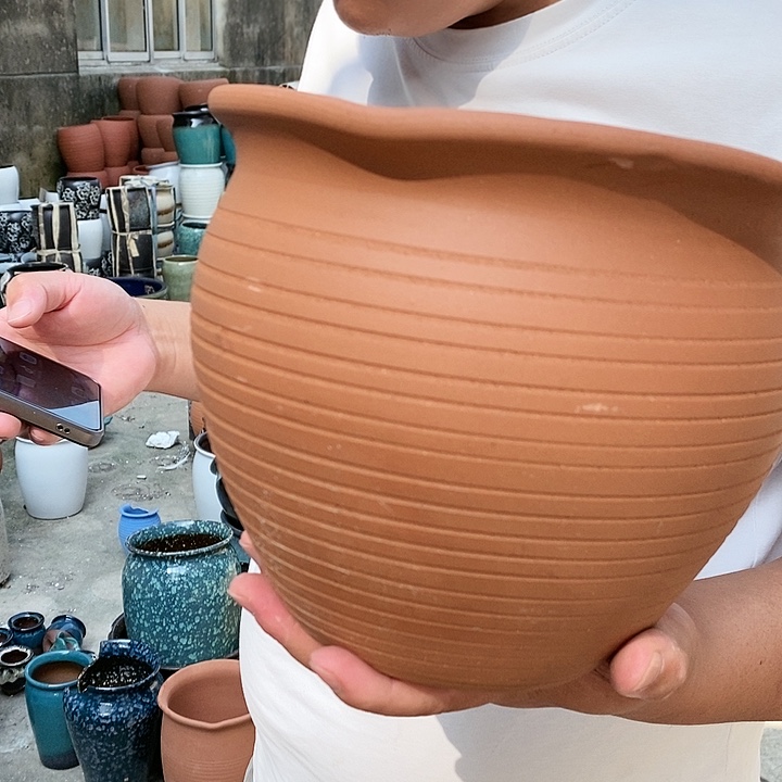 紫砂花盆口20高18瑕疵