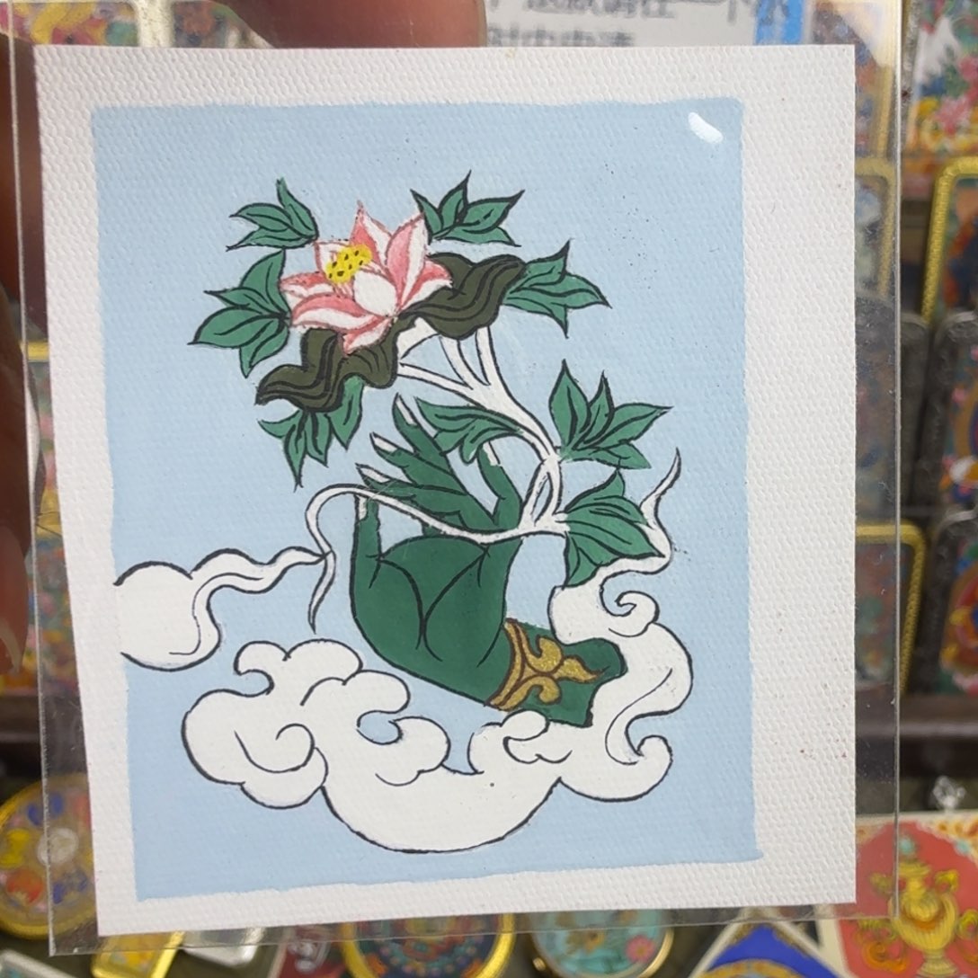 吊坠纯手绘佛手背卡