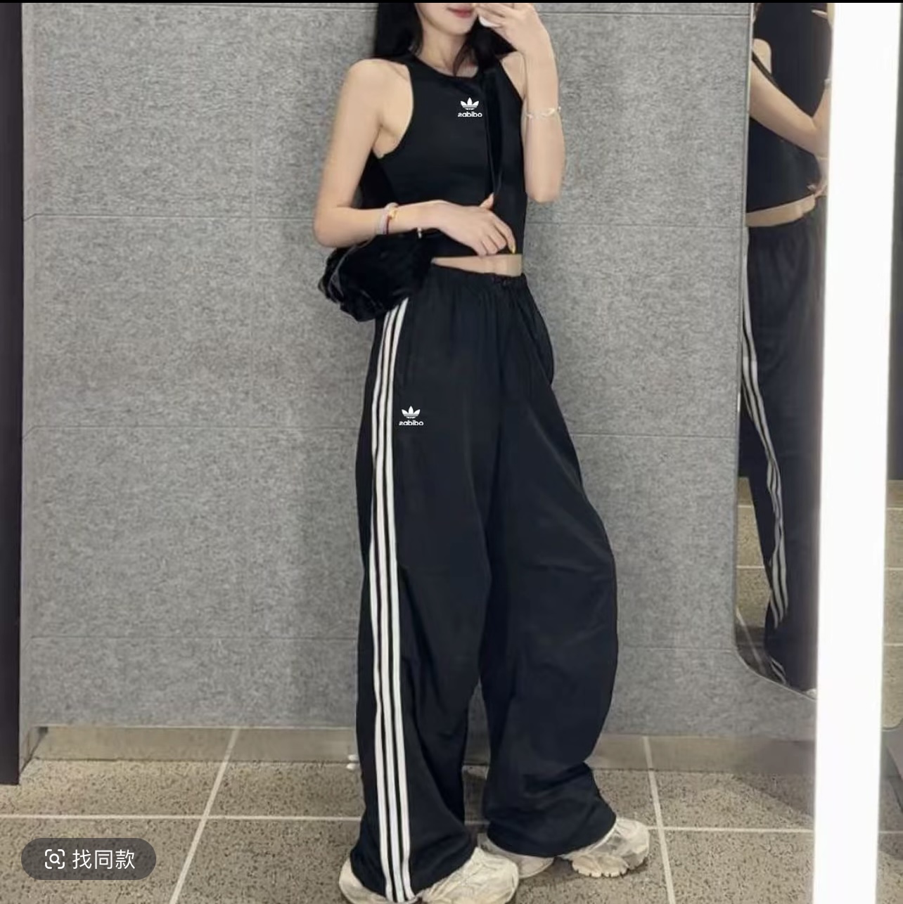 【撤柜福利】夏季男女同款速干阔腿长裤多口袋扭扭裤显瘦休闲裤高腰