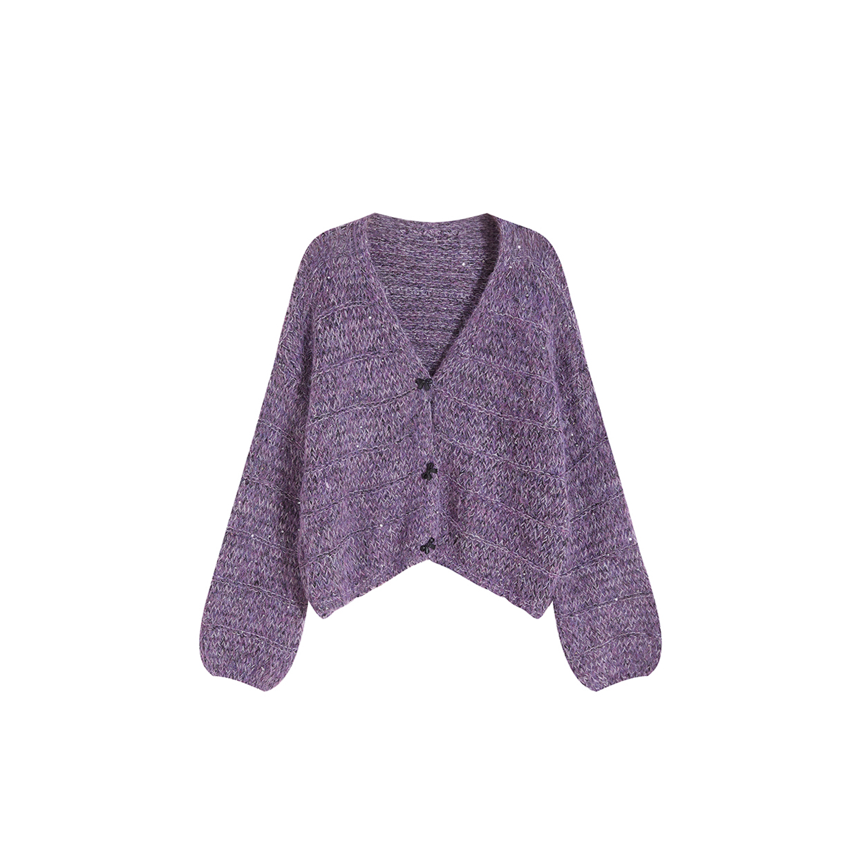 秋季静奢风高贵气质长袖针织衫女上衣时尚名媛轻奢5515 紫