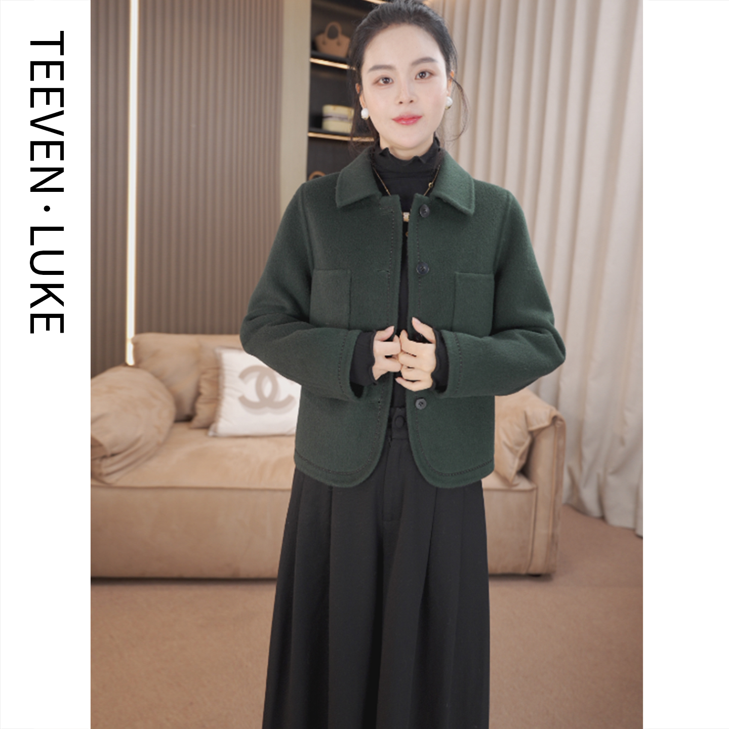 2025年新款外套女羊毛新款双面呢外套时尚高端洋气