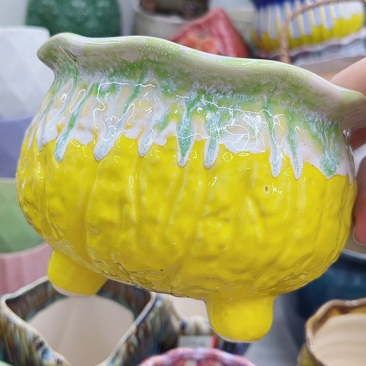 多肉绿植陶瓷花盆9.9包邮，有孔