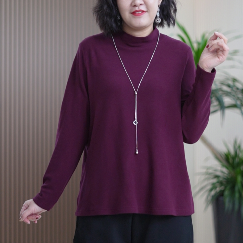 真德绒半高领打底衫百搭显瘦舒适保暖简约自发热秋冬T恤上衣女潮