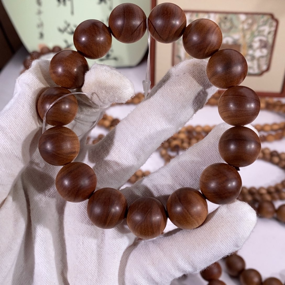 无***我檀香木手串/手链横纹黑肉15品相不好沉水