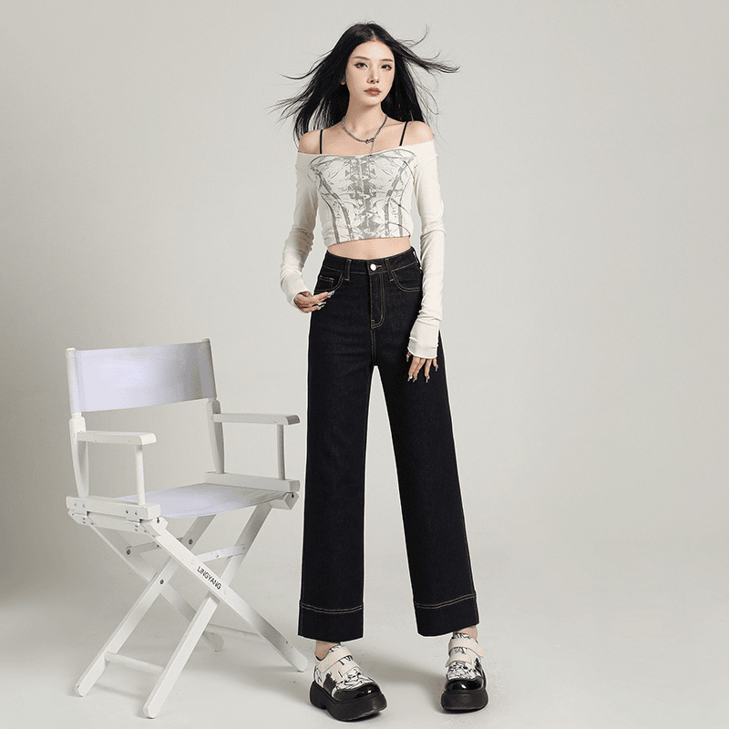 【孤品断码-169】不带标发货-99-NO退NO换-阔腿裤牛仔裤女