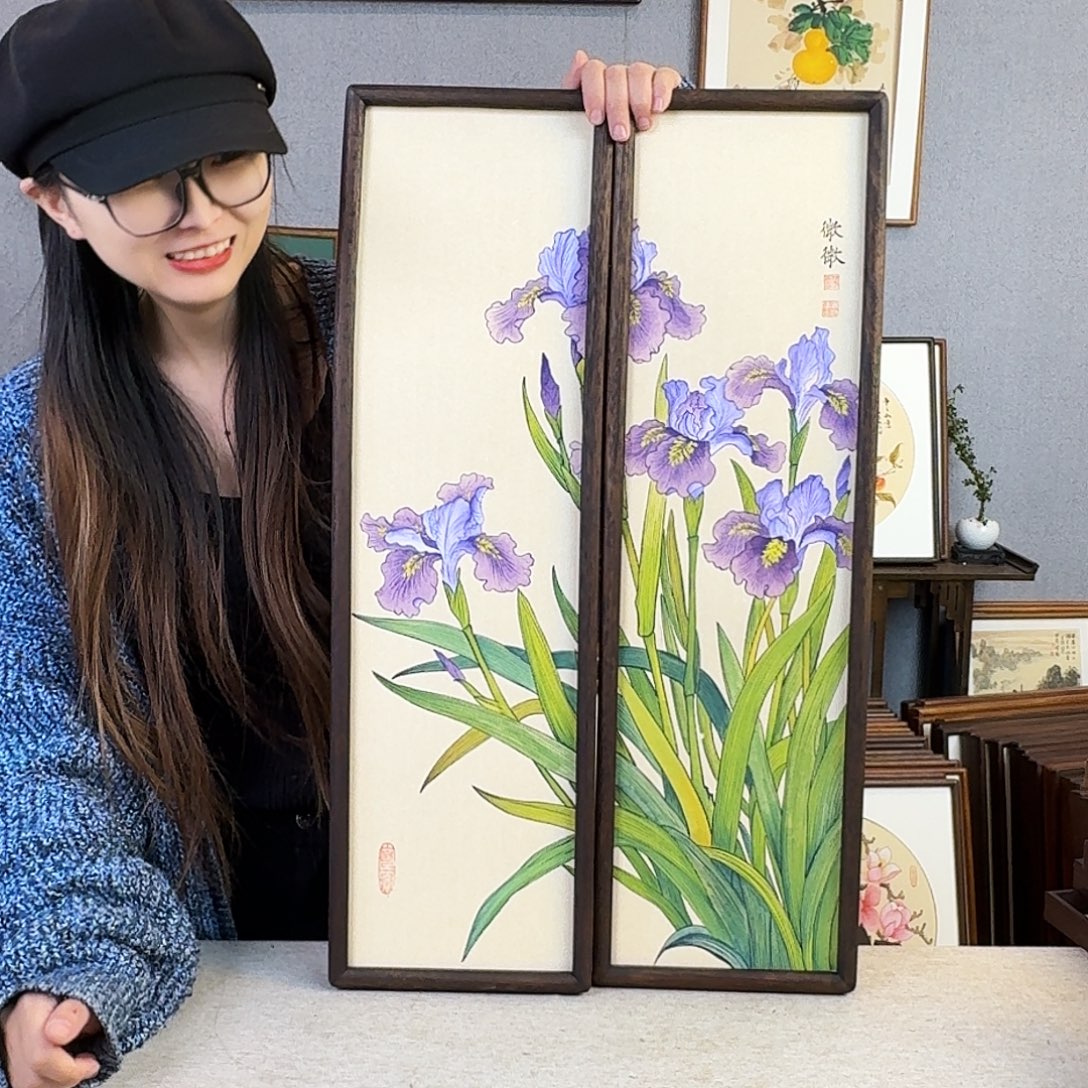 书法手绘带框尺寸：20*70