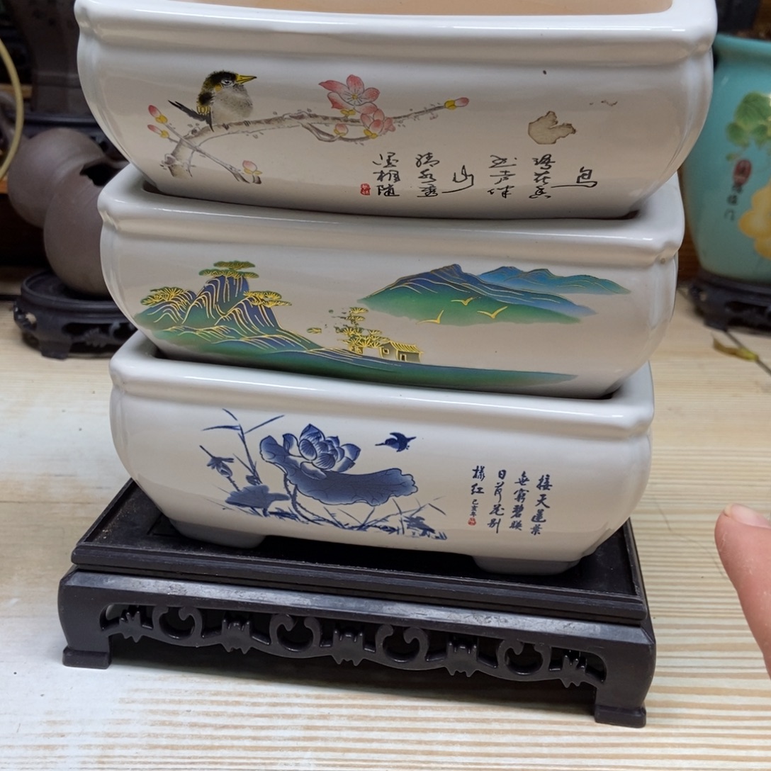 瓷片陶瓷花盆陶瓷艺术