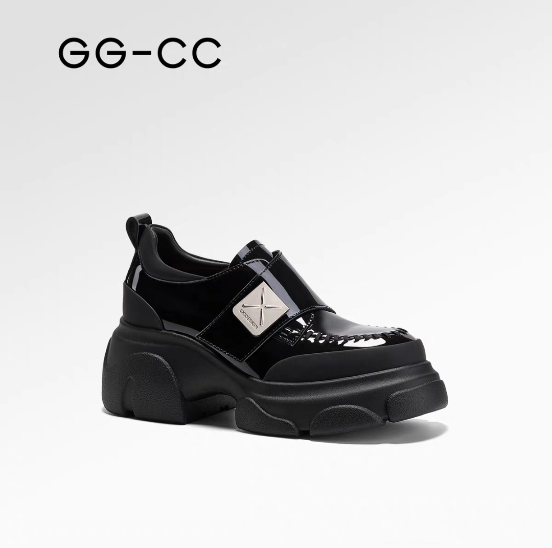 【艺术学姐】GGCC2025秋季新款英伦风复古厚底乐福鞋女款百搭皮鞋