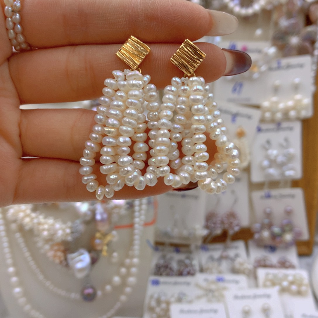 淡水珍珠耳饰合金