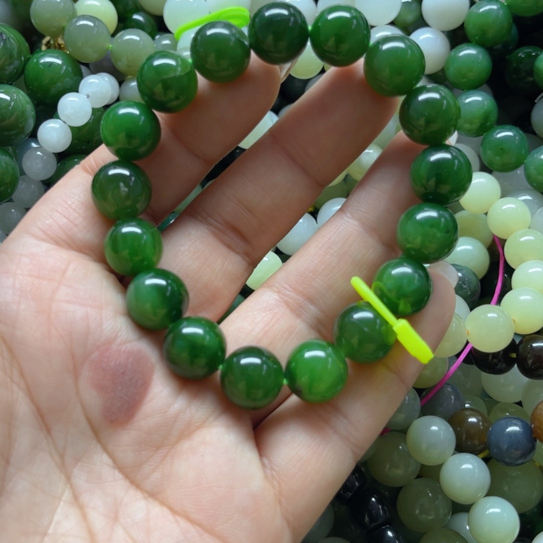 和田玉手链未镶嵌有裂