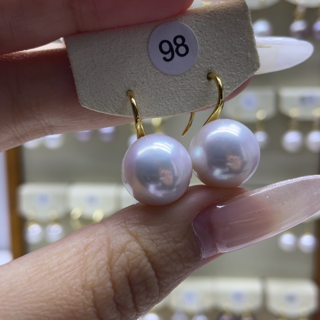 淡水珍珠耳饰银S925镶嵌