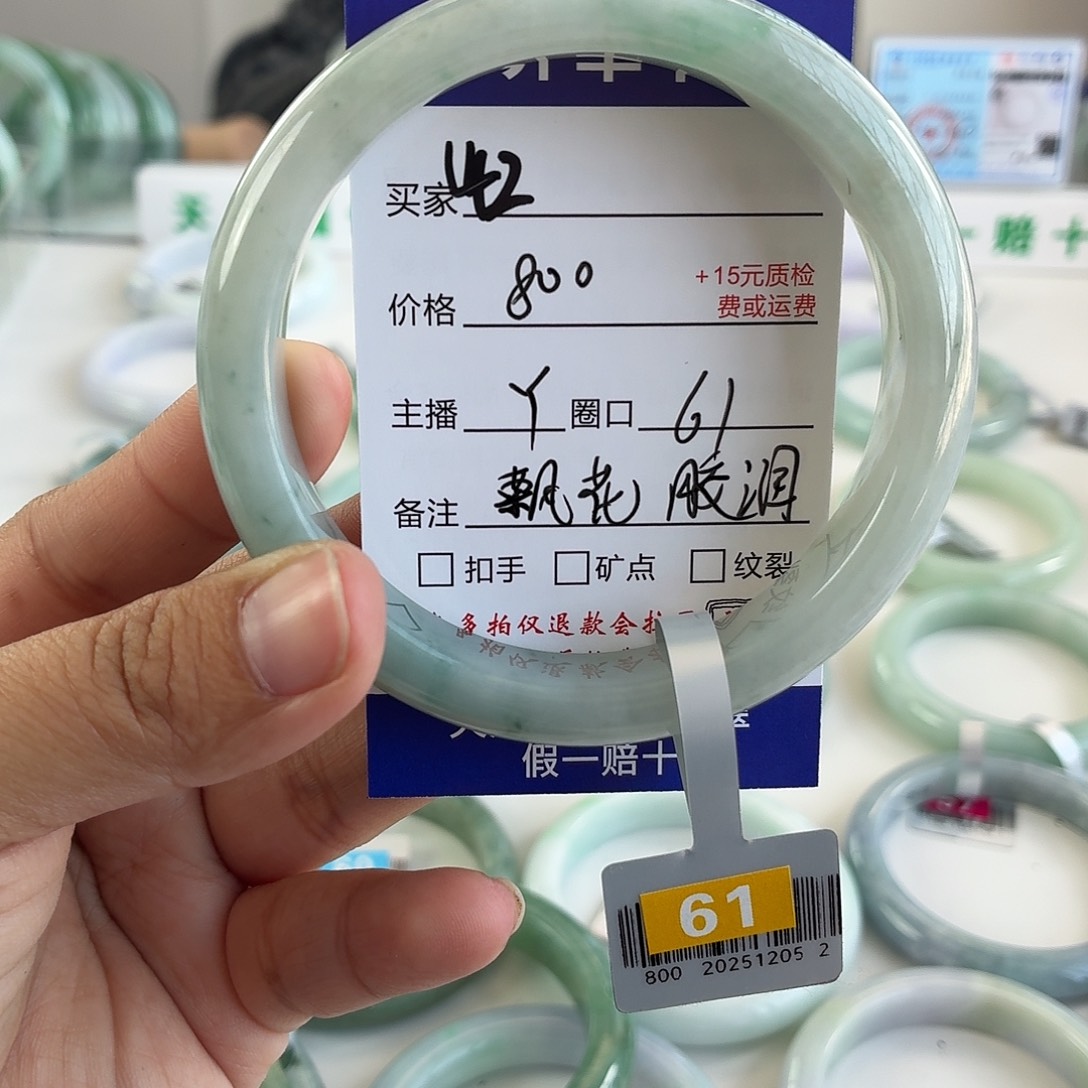 T***a翡翠未镶嵌手镯61