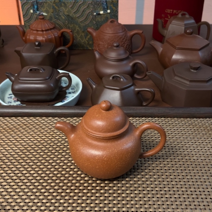 紫砂茶壶掇球红将坡手工壶