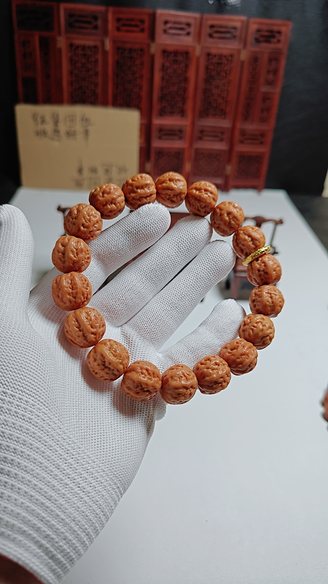 尺寸17龙脊八棱核桃手串