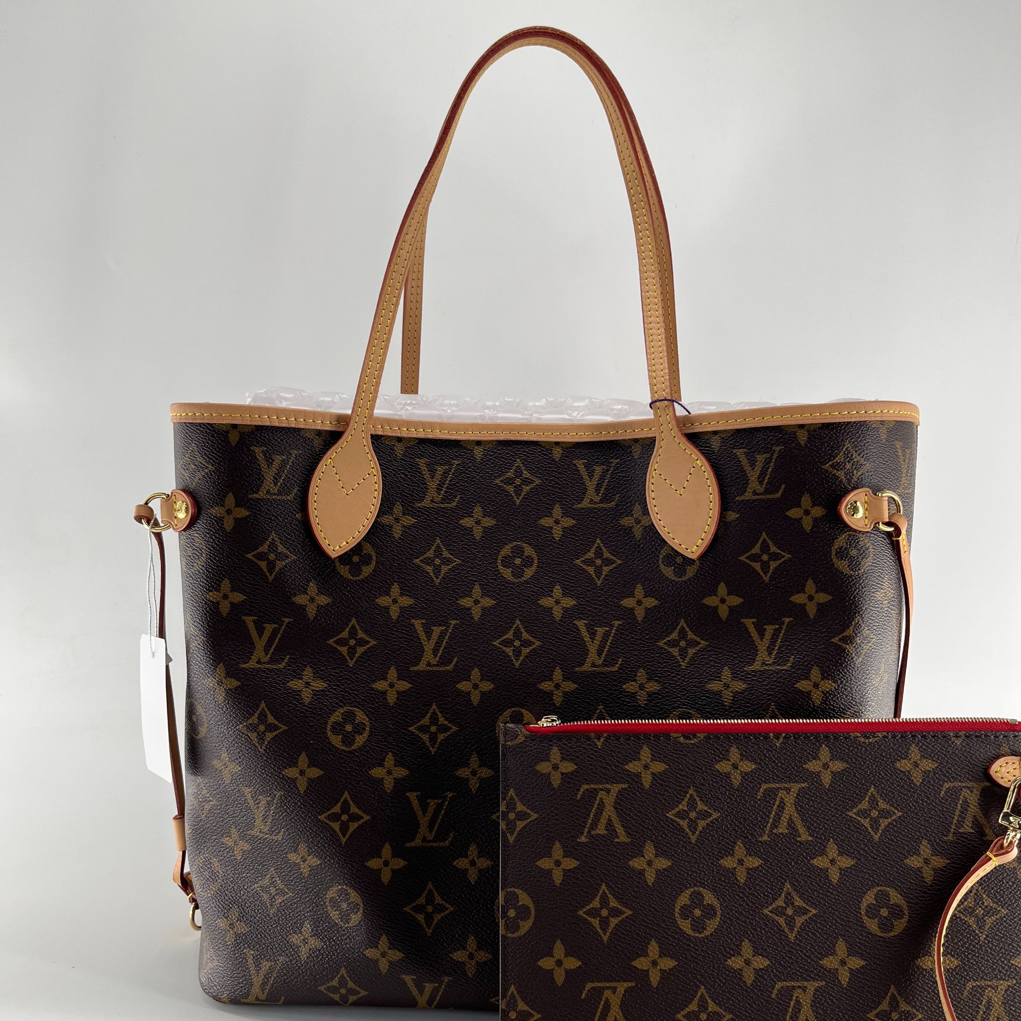 99新 LouisVuitton/路易威登 neverfull购物袋老花托特包  1     