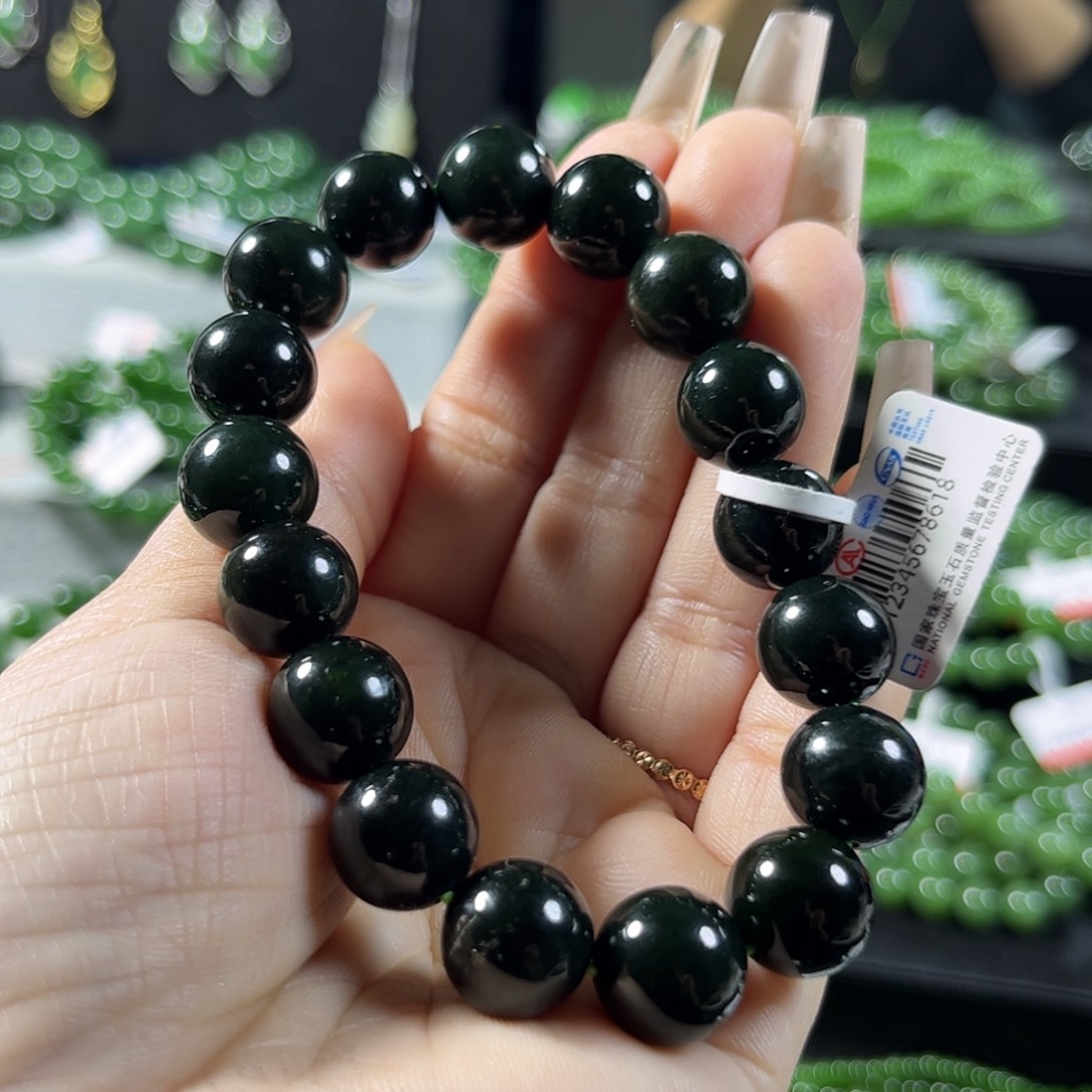 未镶嵌和田玉（碧玉）手链12