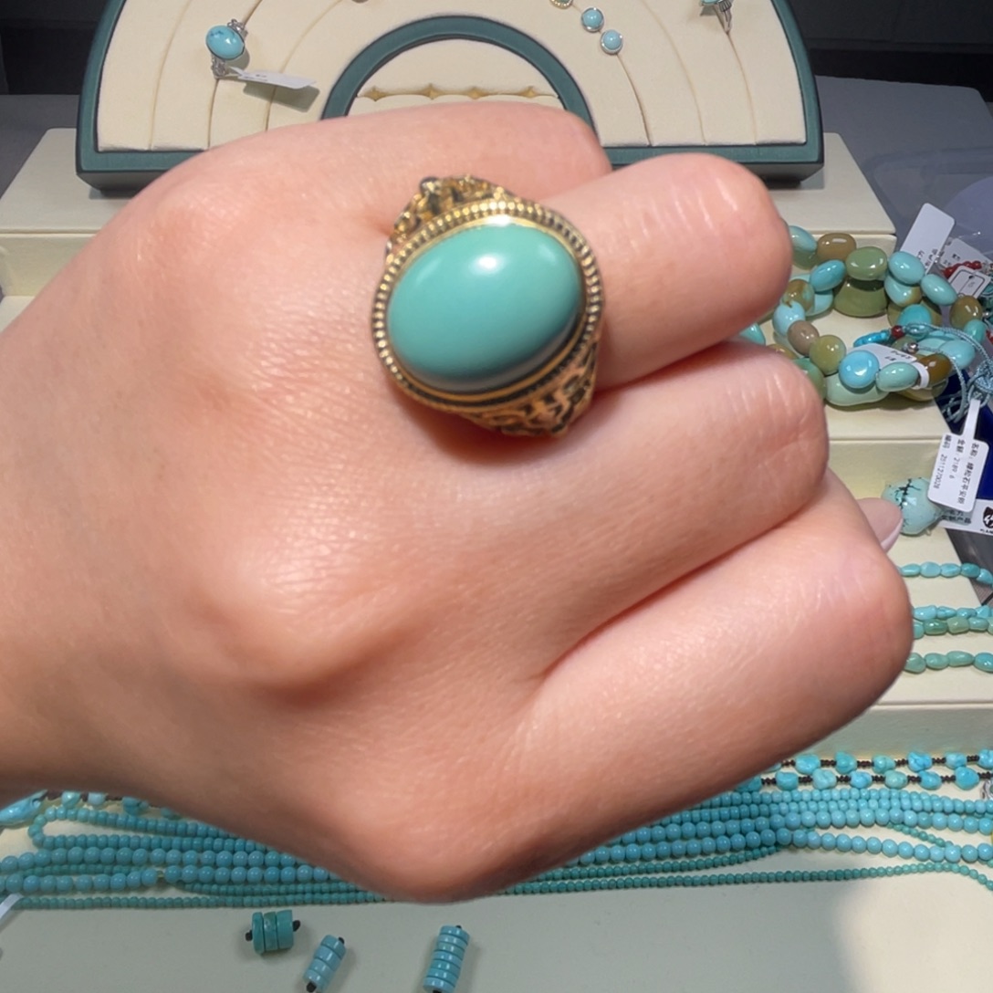 绿松石未镶嵌男戒